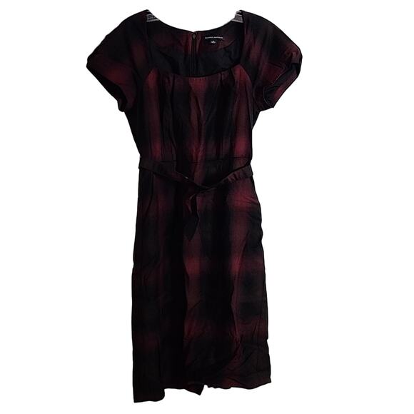 Banana Republic Checkered Wool Dress with Belt, Size 6 - Picture 1 of 8